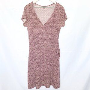 Le Chateau Burgundy Print Wrap Style Dress